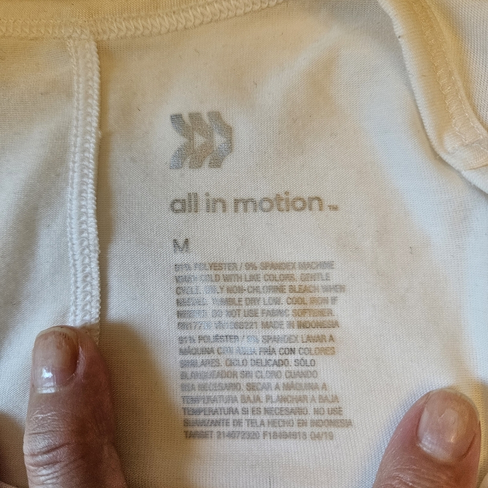 All In Motion Women White M Sleeveless with Mountain Print Athletic Tank Top - Picture 4 of 4